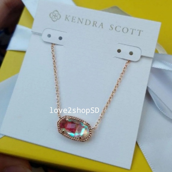 Kendra Scott Rose Gold Dichroic Elisa necklace - Picture 3 of 3